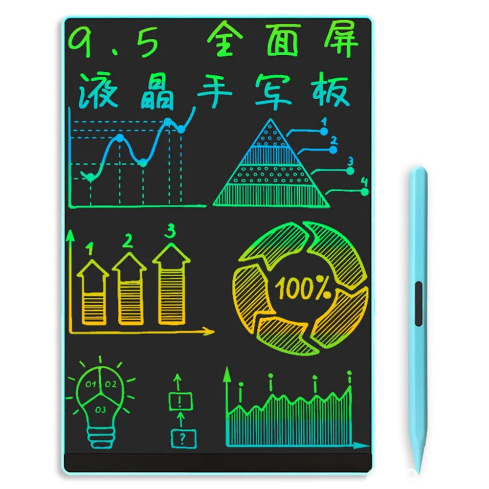 095E 9.5inch Full Screen LCD Writing Tablet Magnetic Graffiti Drawing Board with Stylus, Colorful Handwriting