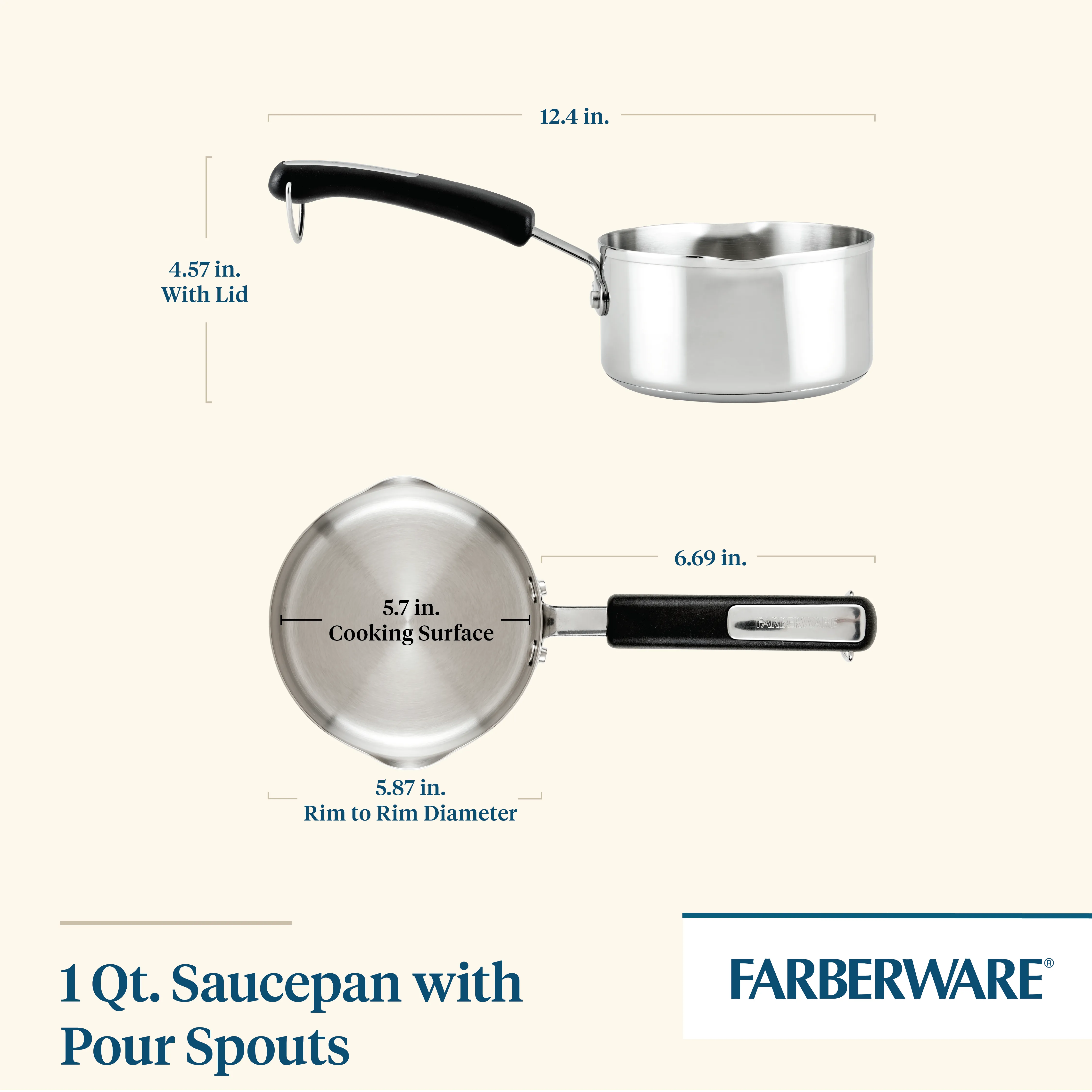 1-Quart Stainless Steel Saucepan