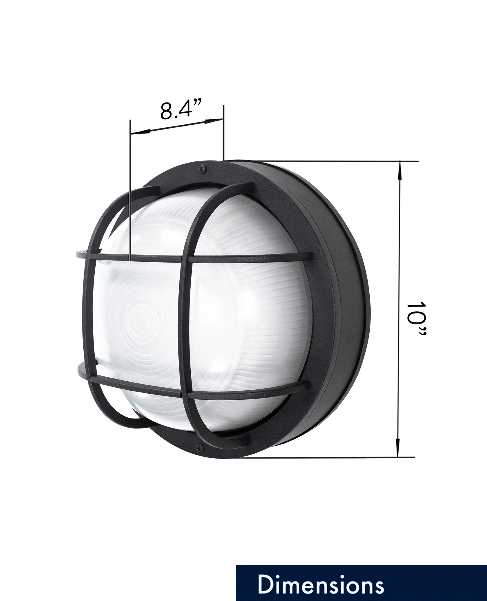 10” Round Integrated LED Nautical Bulkhead, 1250 Lumens, 3K, In 3 Finishes