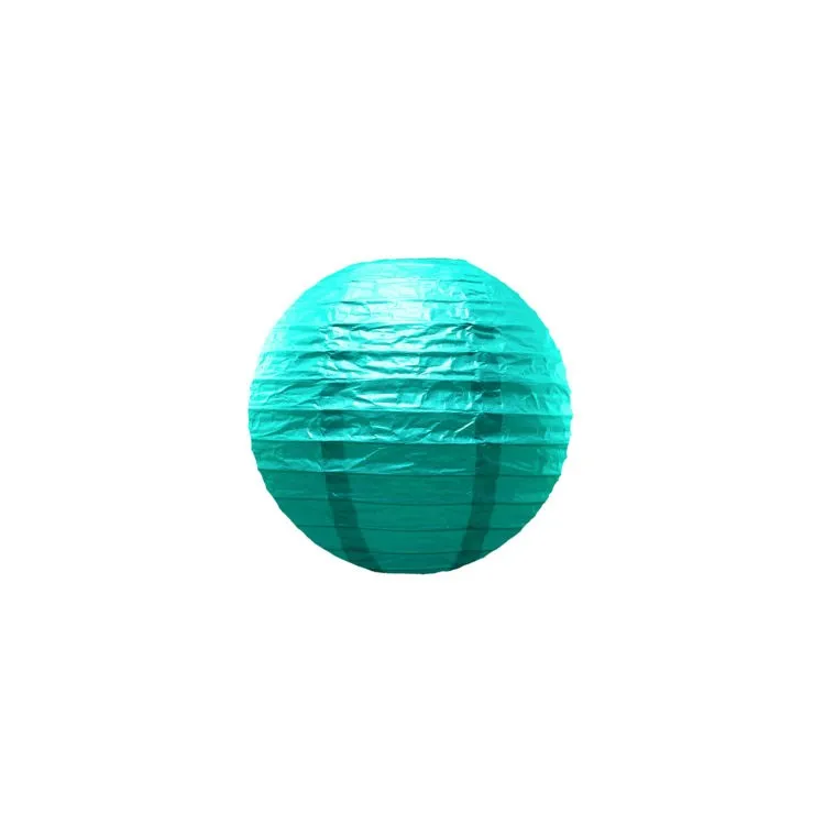 10" Round Paper Lanterns Set of 5 - Turquoise