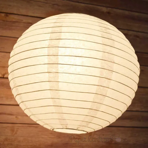 10" White Round Paper Lantern, Even Ribbing, Chinese Hanging Wedding & Party Decoration