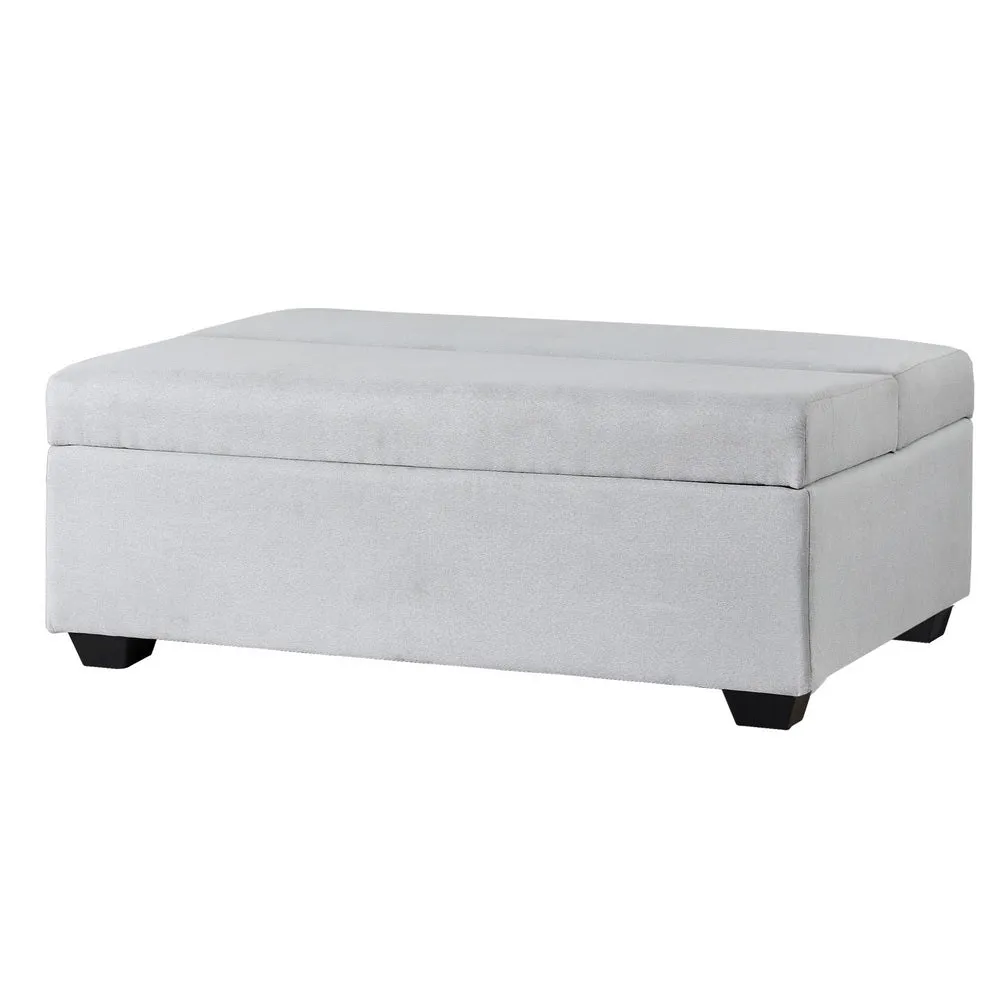 112cm Ottoman Storage Sofa Bed Foldable - Grey