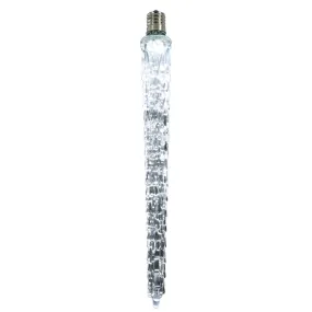 12 inch C9 LED Falling Icicle Cool White E17 Nickel Base 0.96W 120V Bulb