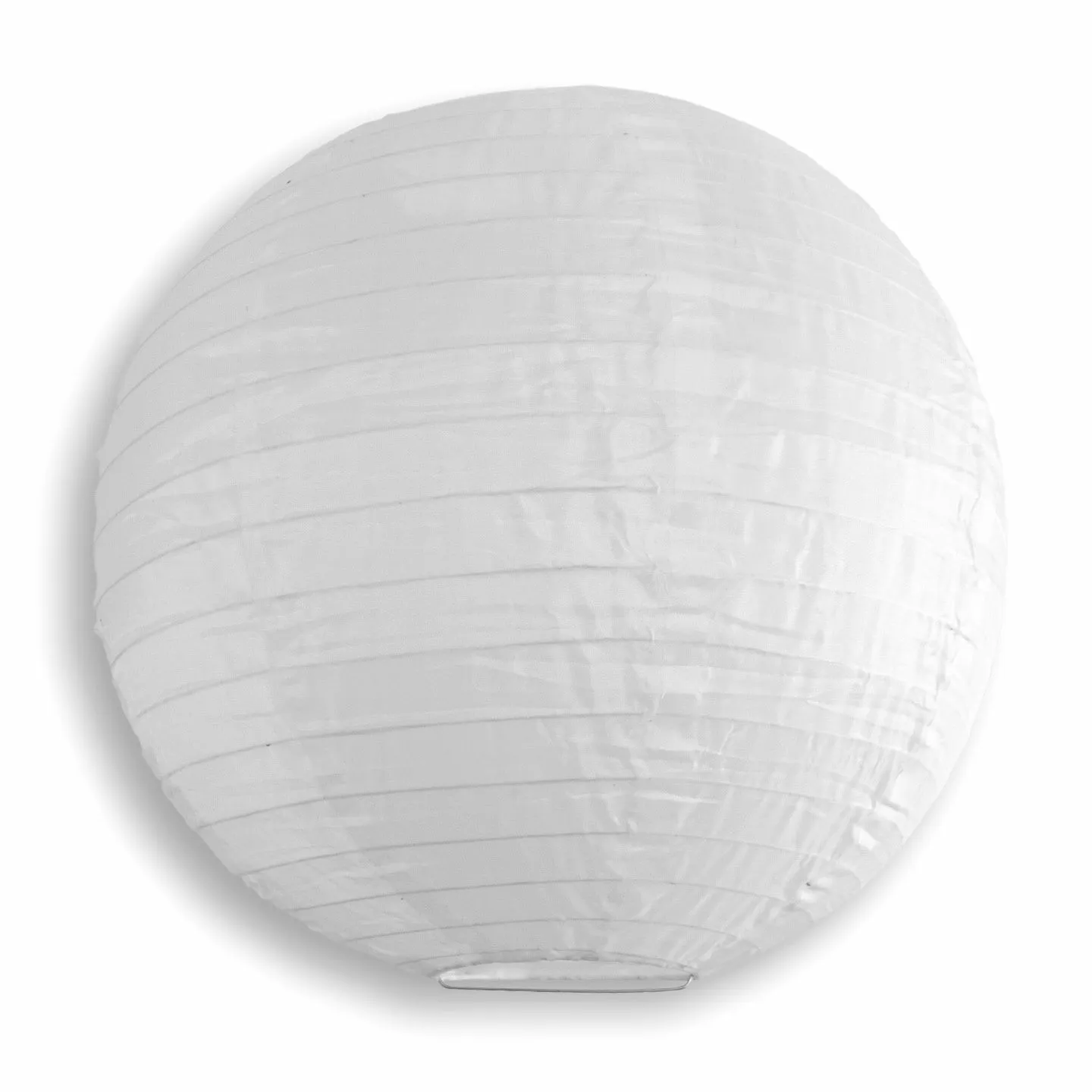 12" White Shimmering Nylon Lantern, Even Ribbing, Durable, Hanging