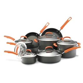 14-Piece Classic Brights Hard Anodized Nonstick Cookware Set