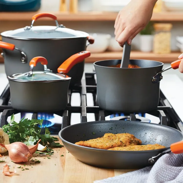 14-Piece Classic Brights Hard Anodized Nonstick Cookware Set