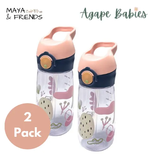 [2-Pack] Maya & Friends Tritan Water Bottle(480ml)- 3 Color