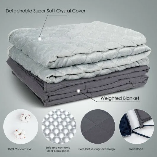 20 lbs 100% Cotton Weighted Blanket with Soft Crystal Cover