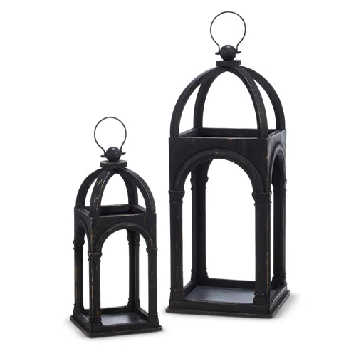 24" Black Arch Lanterns