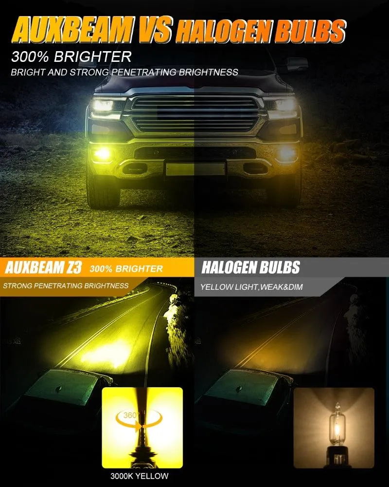 (2pcs/set) Z3 White/Yellow LED Fog Light/DRL BULBS 44W 8000LM