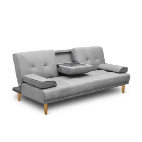 3 Seater Fabric Sofa Bed (Grey)