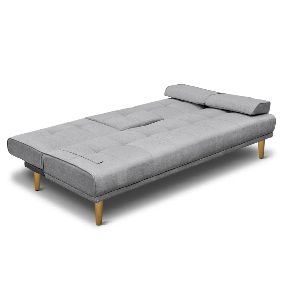 3 Seater Fabric Sofa Bed (Grey)