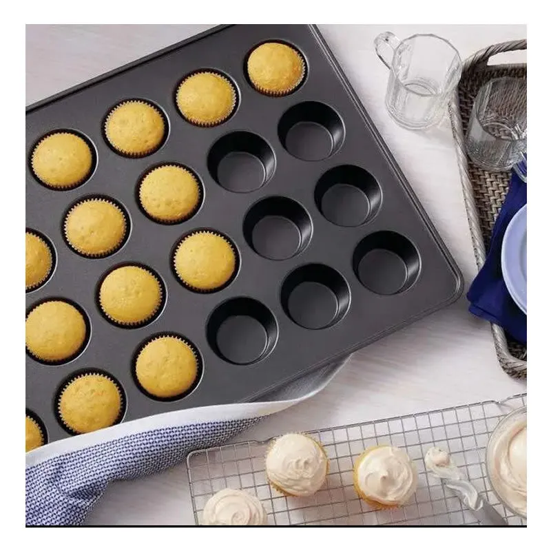 38.5X26.3X2.2Cm 24 Hole Muffin Cake Baking Tray Dhb41