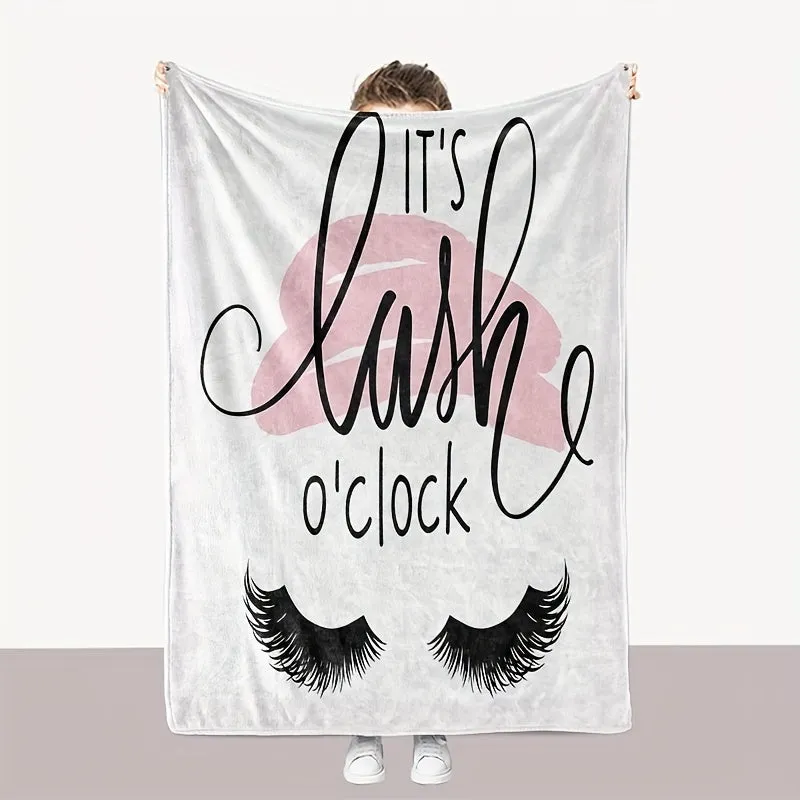 Abstract Eyelashes Nap Blanket: Cozy and Stylish Air Conditioning Throw for Couch, Bed, Sofa, and Travelling - Perfect Birthday Gift