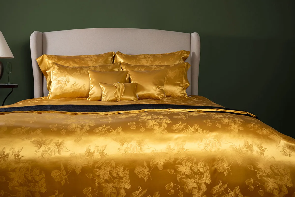 Ada Gold Pure Mulberry Silk Duvet Cover