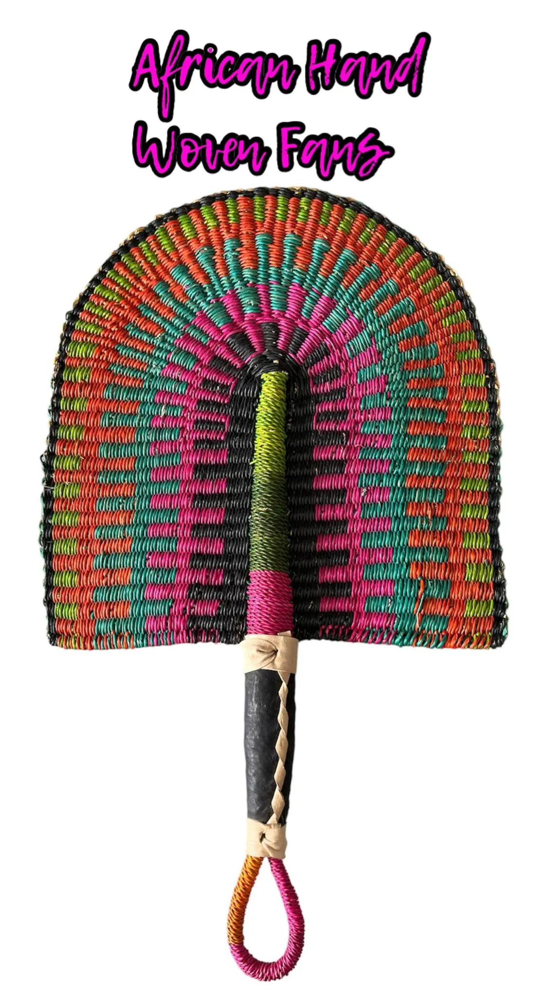 African Hand Woven Fans -- Set of 12