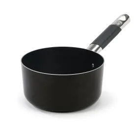 Agnelli Al-Black Aluminum 3mm Nonstick Saucepan With Stainless Steel Cool Touch Handle, 1.8-Quart