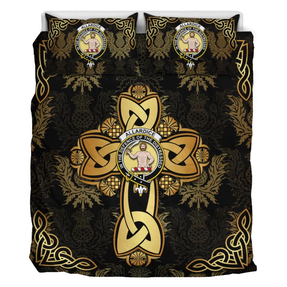 Allardice Clan Bedding Sets Gold Thistle Celtic Style