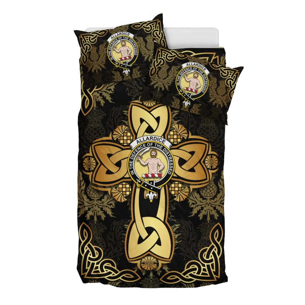 Allardice Clan Bedding Sets Gold Thistle Celtic Style