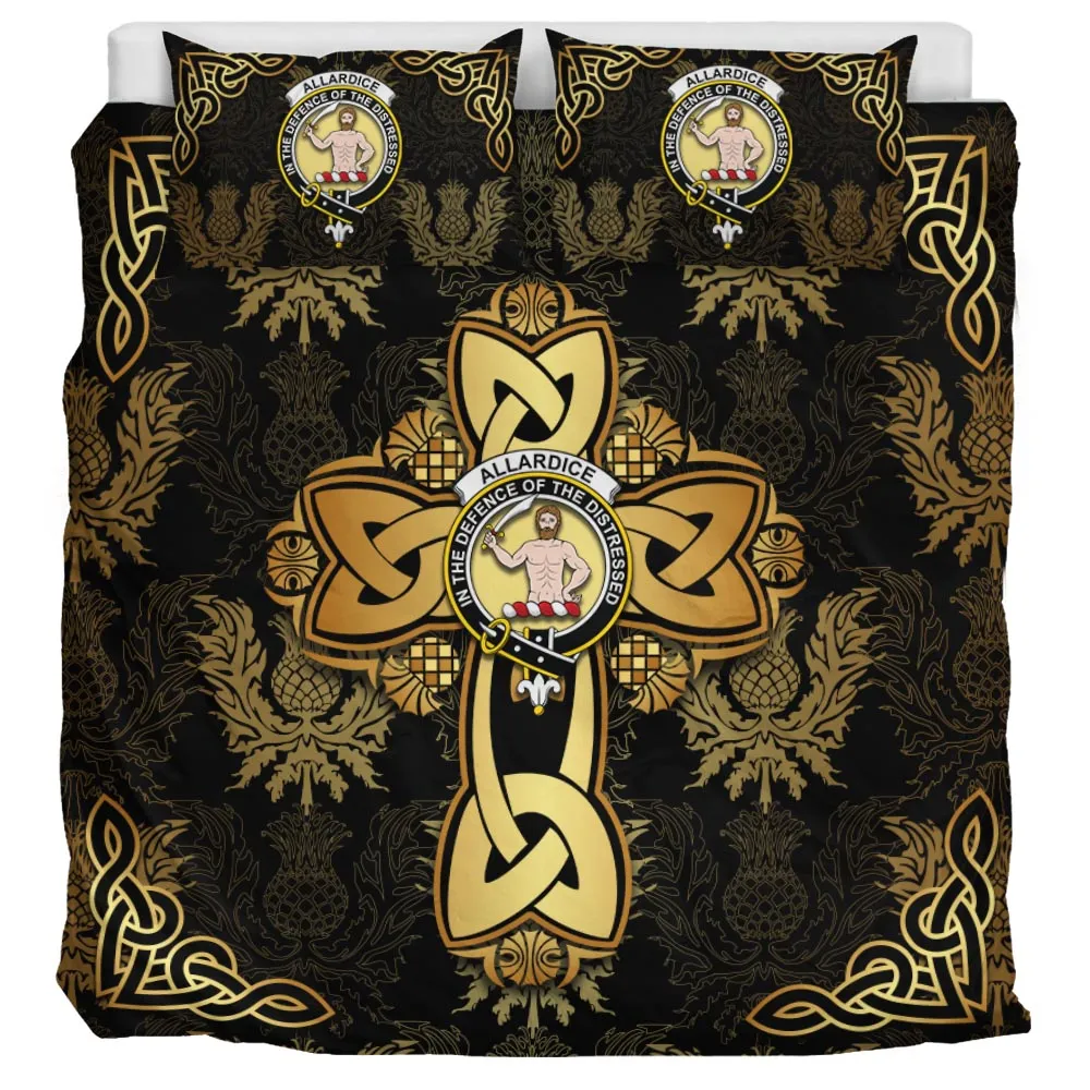 Allardice Clan Bedding Sets Gold Thistle Celtic Style