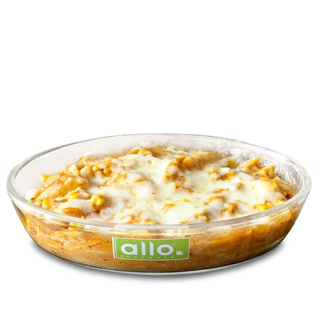 Allo Borosilcate Oval Glass Baking Dish, Baking Tray, Oven and Microwave Safe, 700ml, Transparent