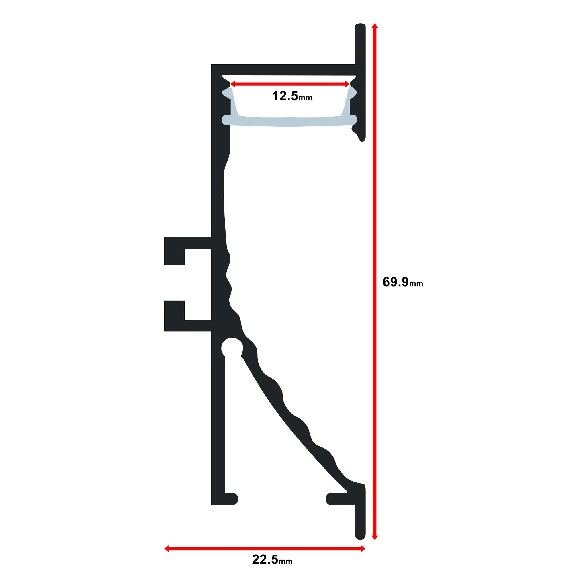 Aluminum Channel - MOSS-ALM-7060B