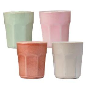 Anko Glazed Ceramic Chai Cups Set of 4 | 260ml | Microwave & Dishwasher Safe Coffee Mug & Tea Cups | Ideal Tea & Coffee Glass Set for Gifting | Everyday Use | Multicolour