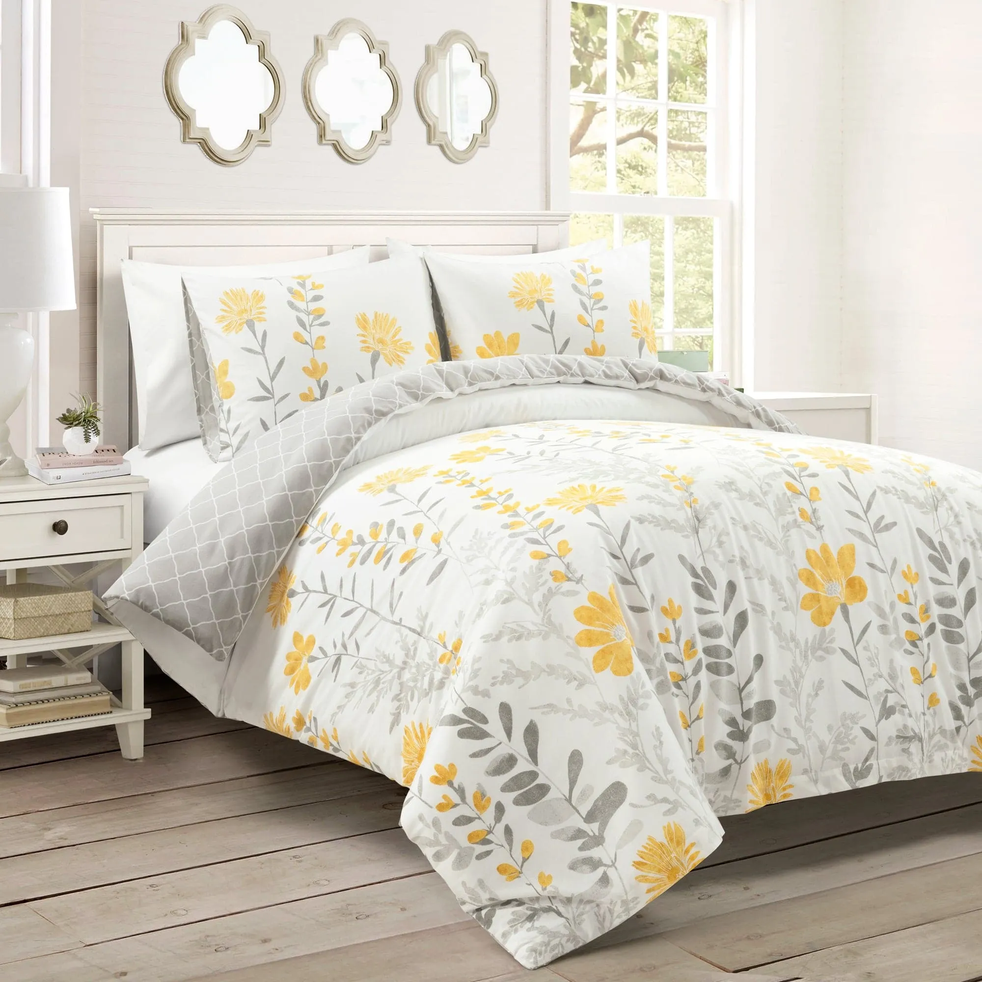 Aprile Reversible Cotton Duvet Cover 3 Piece Set