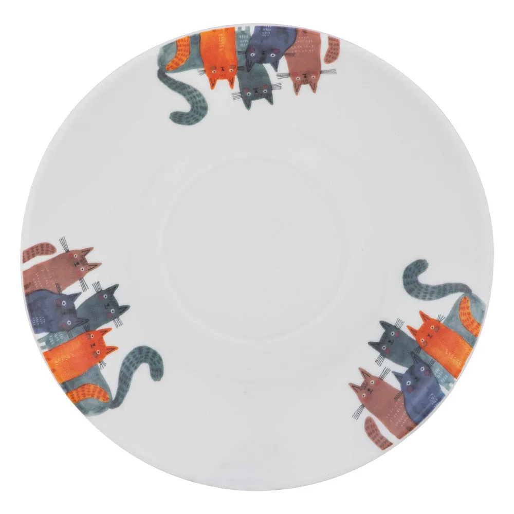 Ashdene Quirky Cats Cup & Saucer 280ml