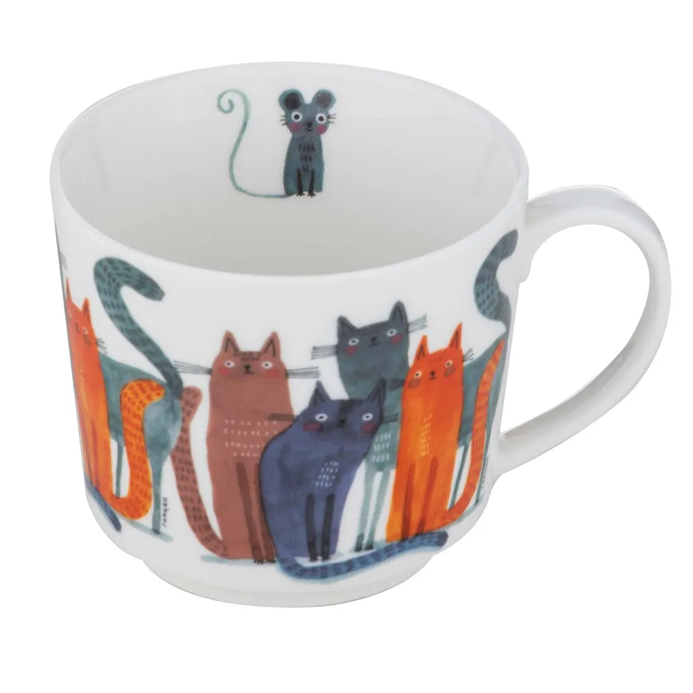 Ashdene Quirky Cats Cup & Saucer 280ml