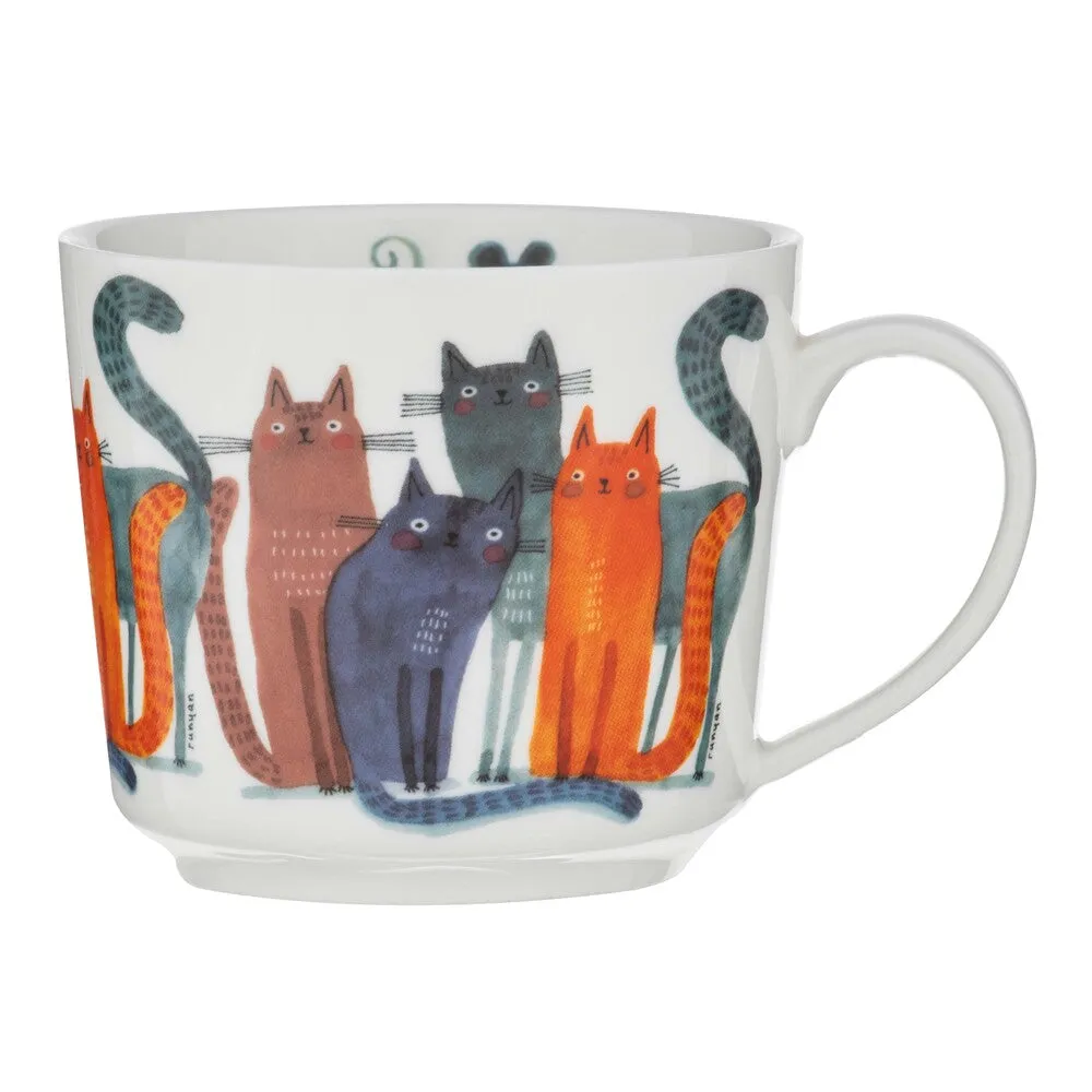 Ashdene Quirky Cats Cup & Saucer 280ml