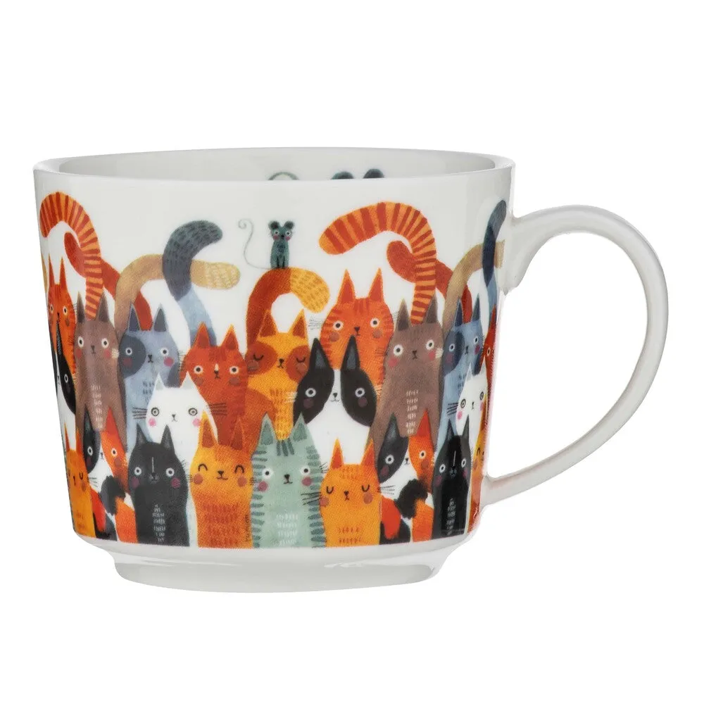 Ashdene Quirky Cats Cup & Saucer 280ml