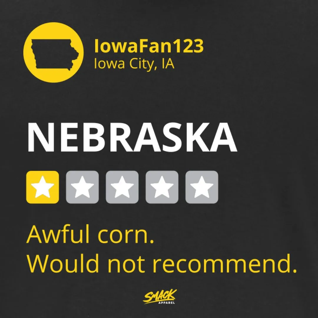 Awful Corn (Anti-Nebraska) T-Shirt for Iowa College Fans (SM-5XL)