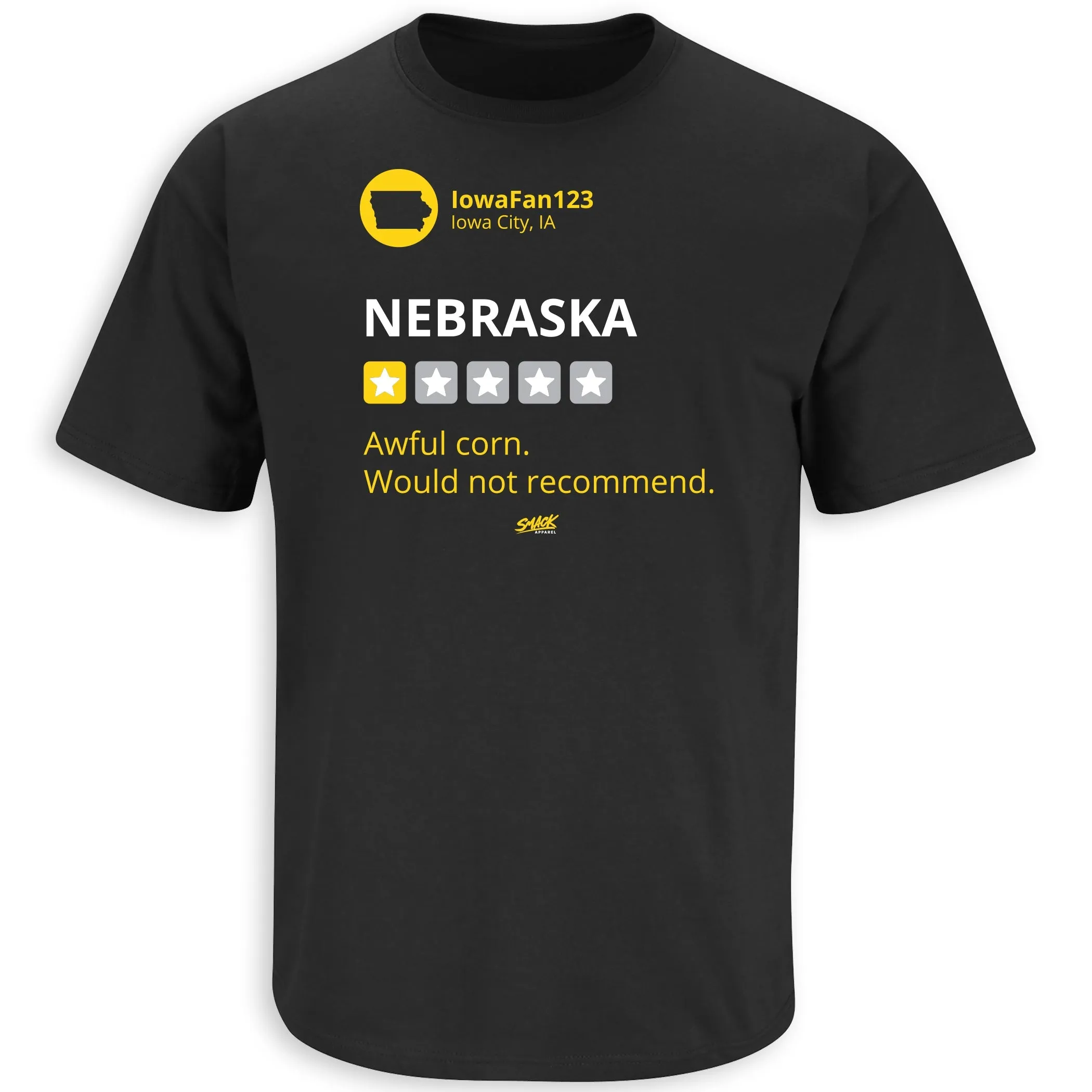 Awful Corn (Anti-Nebraska) T-Shirt for Iowa College Fans (SM-5XL)