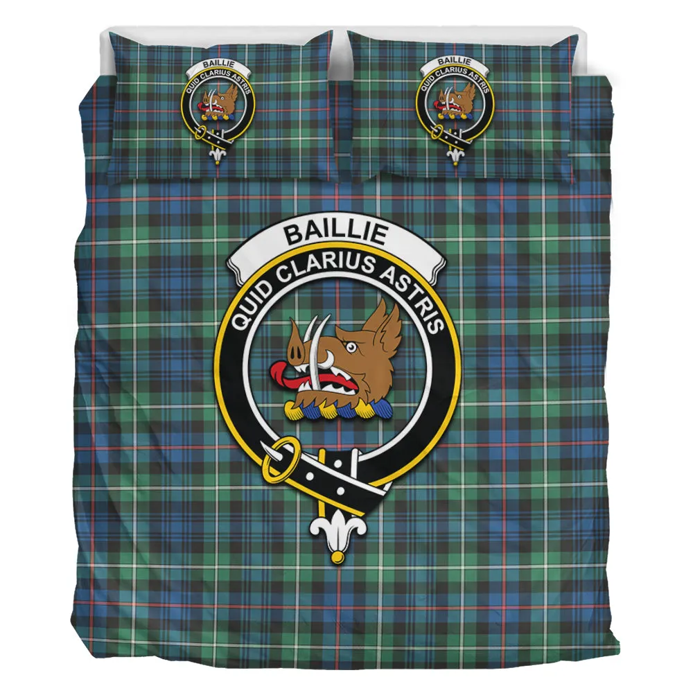 Baillie Ancient Tartan Bedding Set with Family Crest