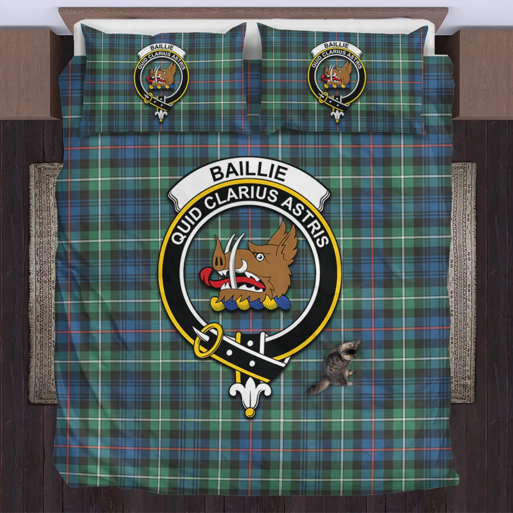 Baillie Ancient Tartan Bedding Set with Family Crest