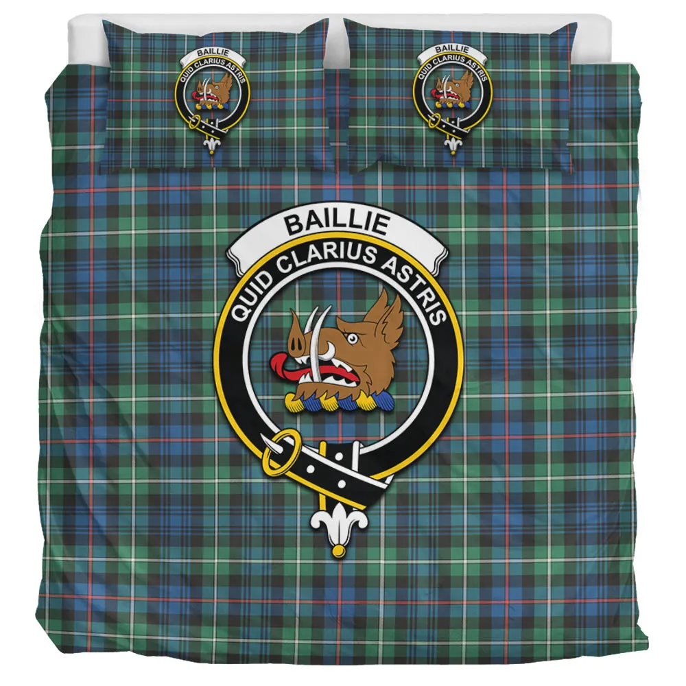 Baillie Ancient Tartan Bedding Set with Family Crest