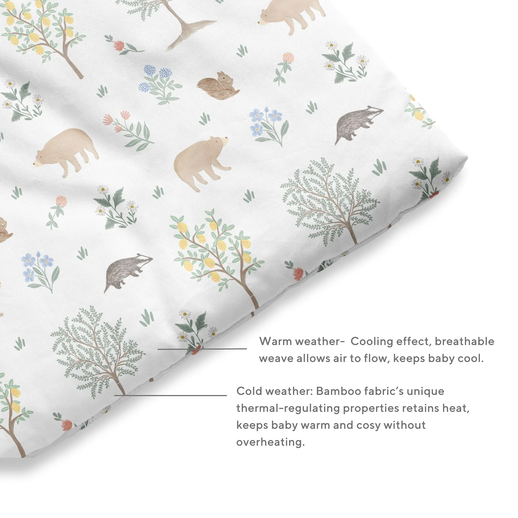 Bamboo Baby Duvet - Woodland Citrus