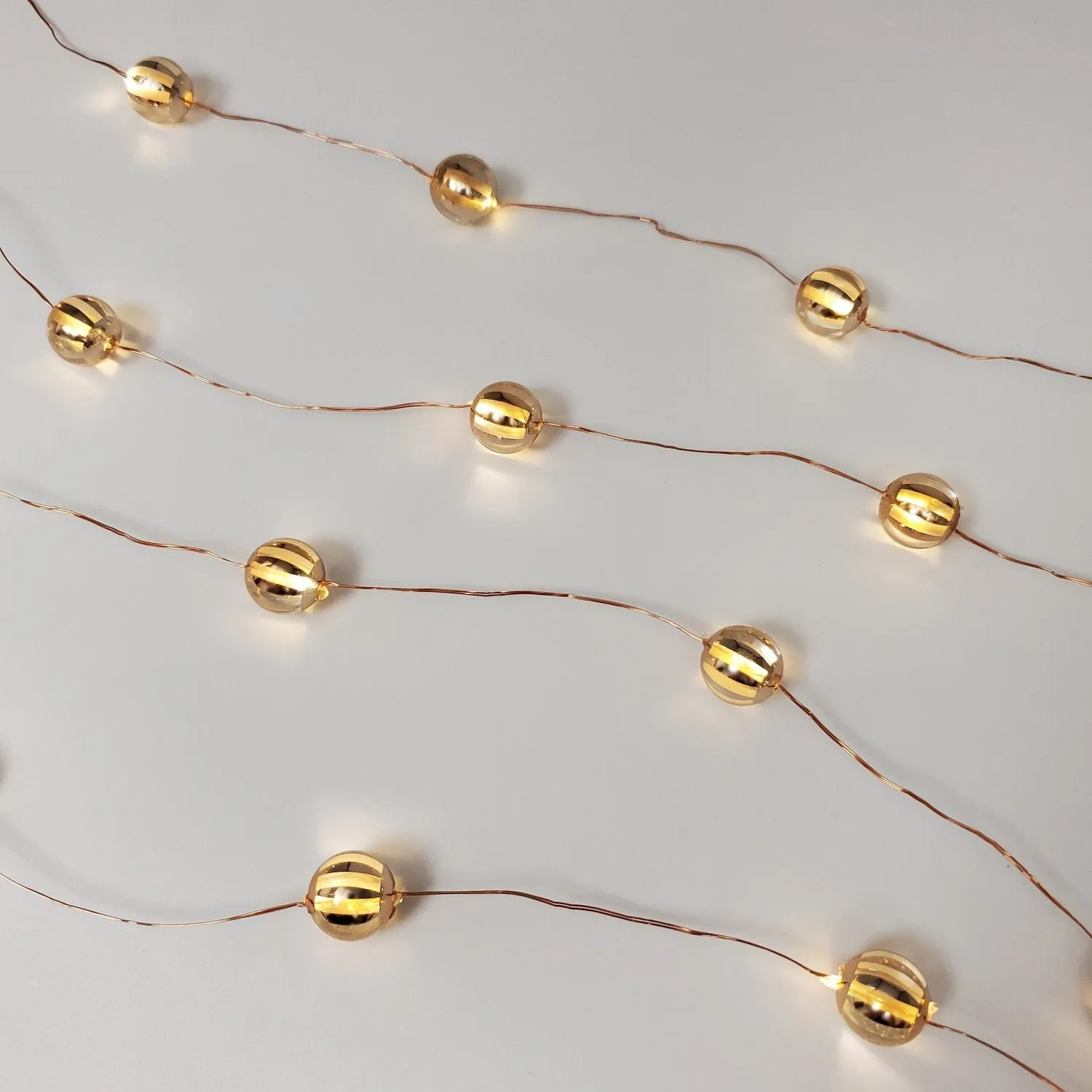 Battery Operated LED Mini String Lights with Gold Balls