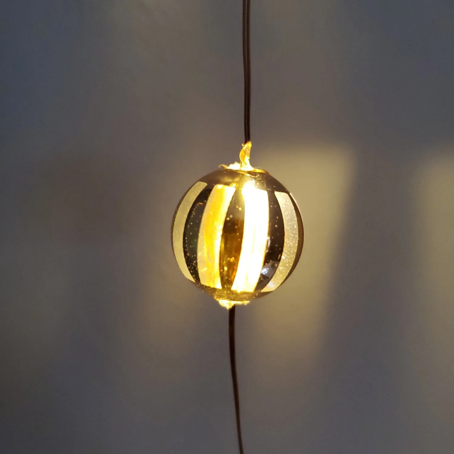 Battery Operated LED Mini String Lights with Gold Balls