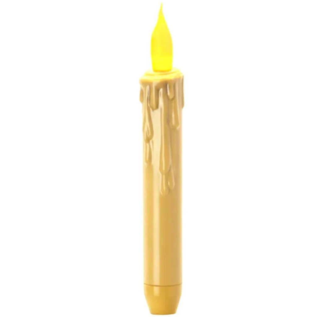 Battery Operated LED Taper Candle with Timer Antique 6 inches