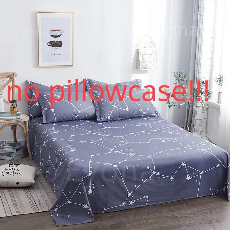 Bed Sheets Printing Twin Queen Full Size Nordic Style Plain Mattress Cover Breathable Durable Flat Sheet Bedspread Adults Simple