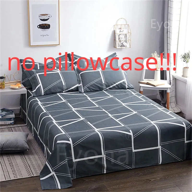 Bed Sheets Printing Twin Queen Full Size Nordic Style Plain Mattress Cover Breathable Durable Flat Sheet Bedspread Adults Simple