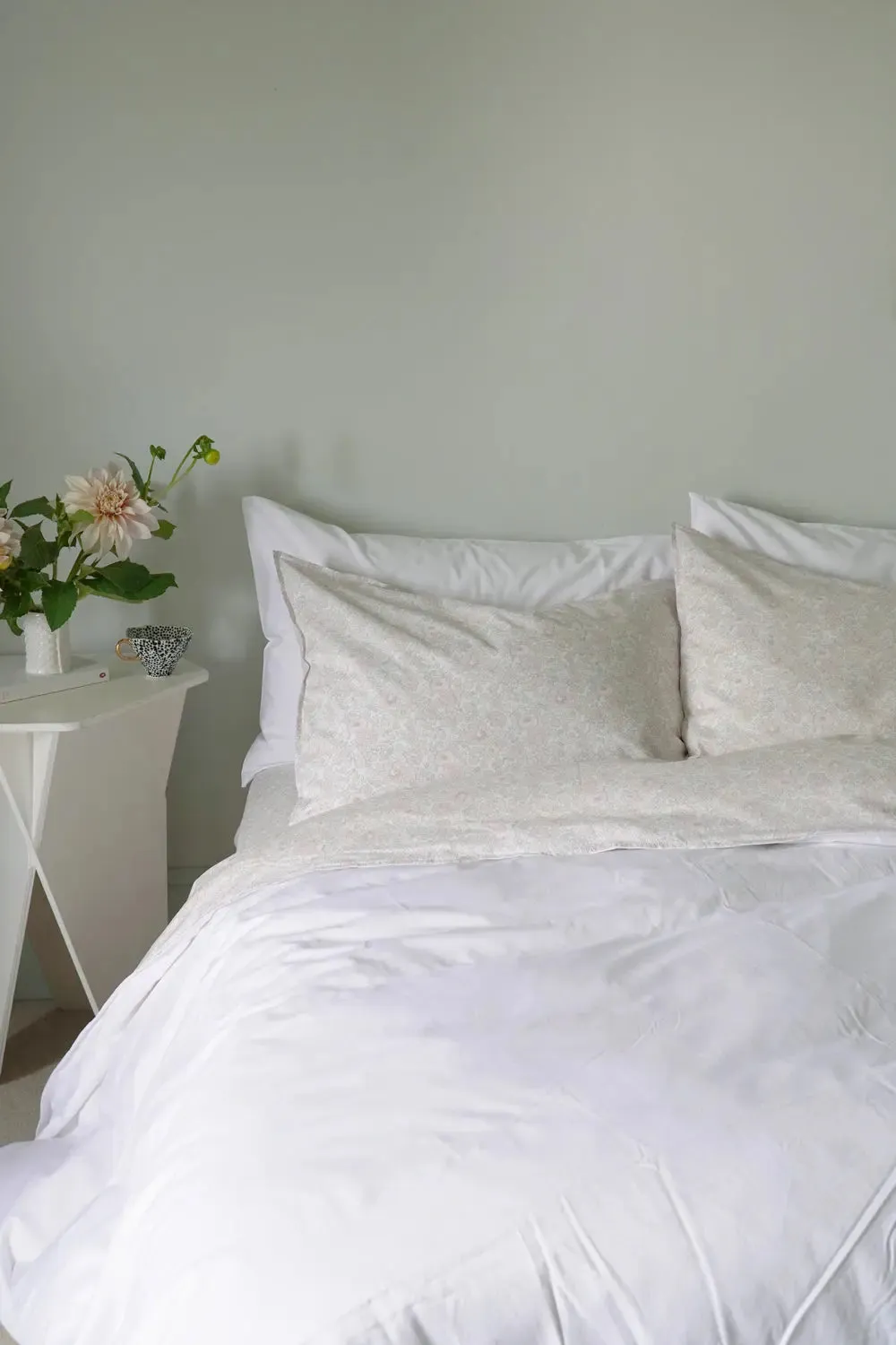 Bedding in White Made With Liberty Fabric BETSY LACE