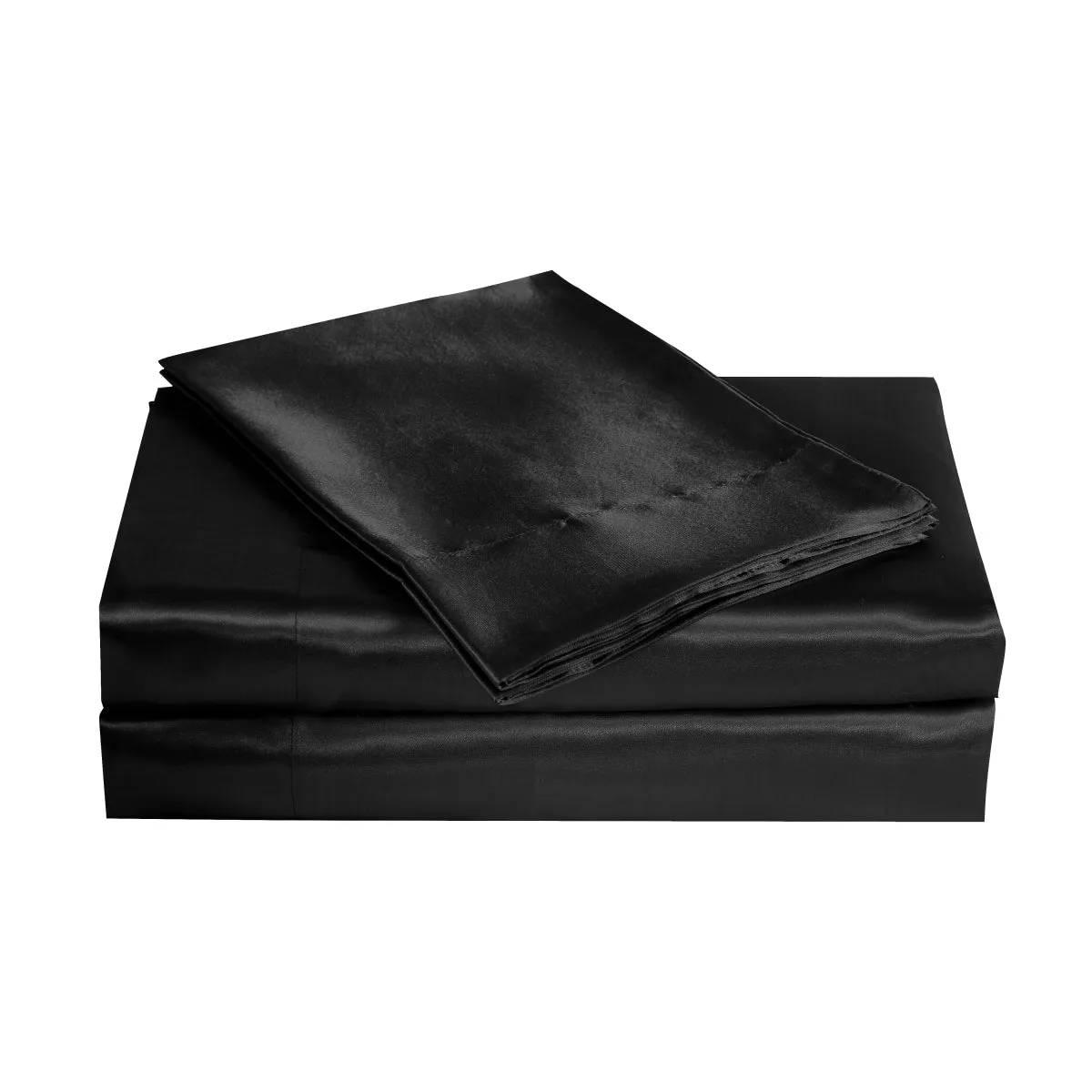 Bella & Whistles Satin Charmeuse Sheet Set Black - Queen