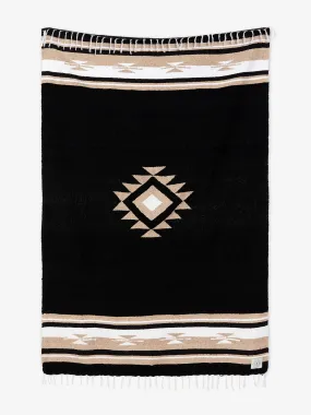 Black Baja Mexican Blanket