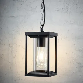 Black Lantern Outdoor Pendant Light