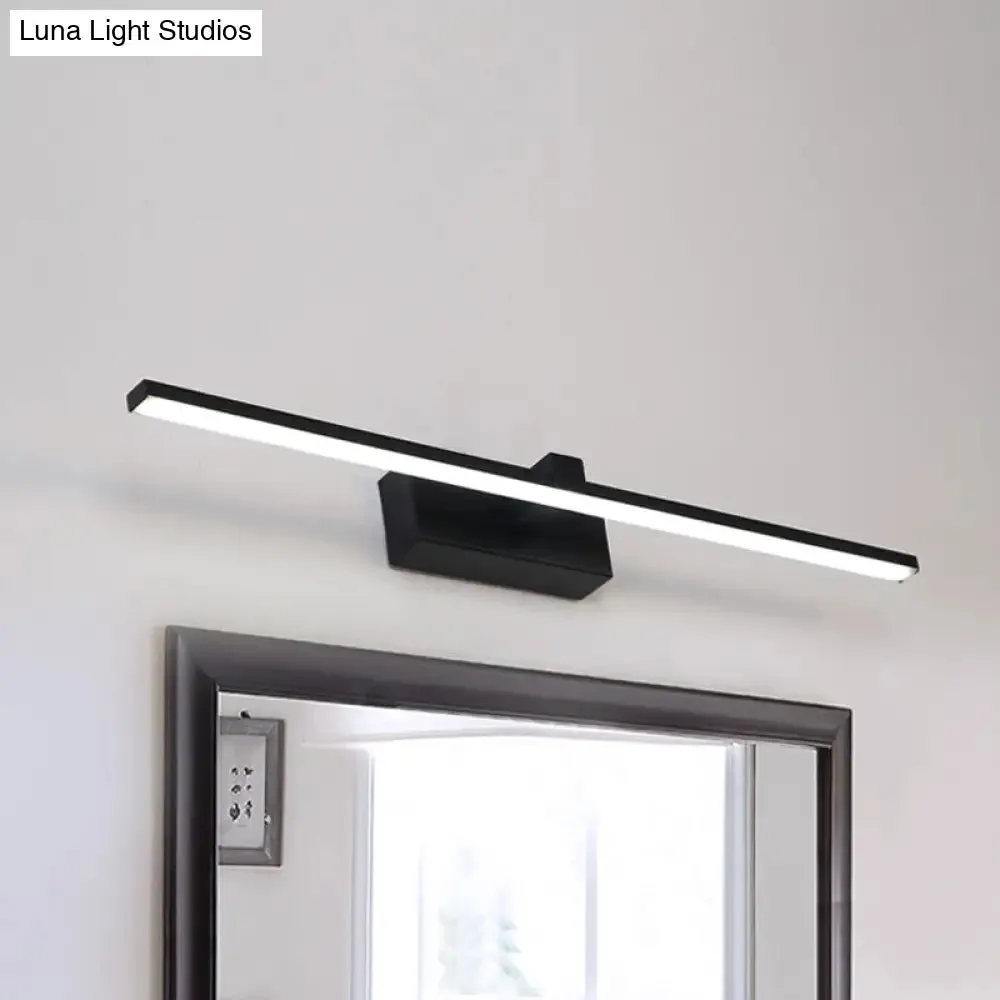 Black/White LED Wall Mounted Bathroom Mirror Light - Iron Stick Vanity Lamp, Multiple Sizes Available