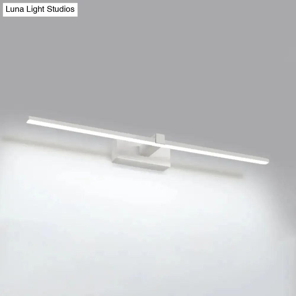 Black/White LED Wall Mounted Bathroom Mirror Light - Iron Stick Vanity Lamp, Multiple Sizes Available