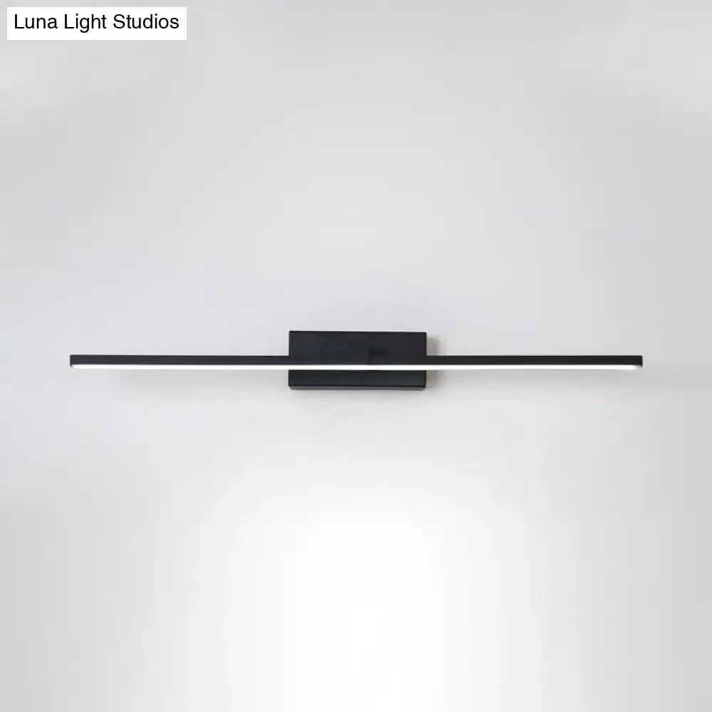 Black/White LED Wall Mounted Bathroom Mirror Light - Iron Stick Vanity Lamp, Multiple Sizes Available